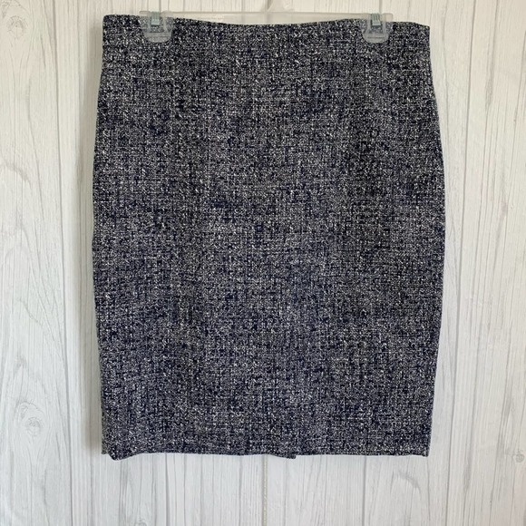 J. Crew Factory Dresses & Skirts - J.Crew Factory Blue and White Woven Pencil Skirt